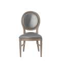 Chandelle Chair in Ivory with Silver Seat Pad