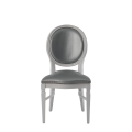 Chandelle Chair in White with Silver Seat Pad