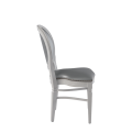 Chandelle Chair in White with Silver Seat Pad