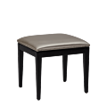 Divano Ottoman in Black with SIlver Seat Pad
