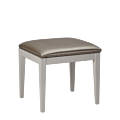 Divano Ottoman in White with Silver Seat Pad