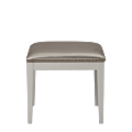 Divano Ottoman in White with Silver Seat Pad