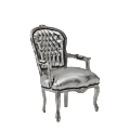 Louis Armchair in Silver Gilt with Silver Seat Pad