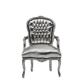 Louis Armchair in Silver Gilt with Silver Seat Pad