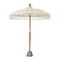 Garden Umbrella Cream with tassels and heart ornaments