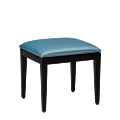Divano Ottoman in Black with Sky Blue Seat Pad