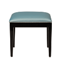 Divano Ottoman in Black with Sky Blue Seat Pad