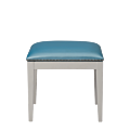 Divano Ottoman in White with Sky Blue Seat Pad
