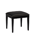 Divano Ottoman in Black with Slate Seat Pad