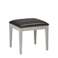 Divano Ottoman in White with Slate Seat Pad