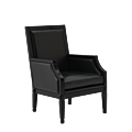 Havana Armchair in Black with Slate Seat Pad