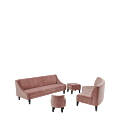 Infinito B Straight Sofa Armrest in Soft Pink