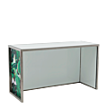 Unico Bar with Stainless Steel Frame and Palm Leaf Print Panels