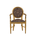 Chandelle Armchair in Gold with Taupe Snake Skin Seat Pad