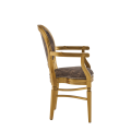 Chandelle Armchair in Gold with Taupe Snake Skin Seat Pad