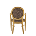 Chandelle Armchair in Gold with Taupe Snake Skin Seat Pad