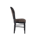Chandelle Chair in Black with Taupe Snake Skin Seat Pad