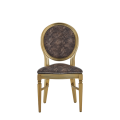 Chandelle Chair in Gold with Taupe Snake Skin Seat Pad