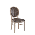 Chandelle Chair in Ivory with Taupe Snake Skin Seat Pad