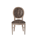Chandelle Chair in Ivory with Taupe Snake Skin Seat Pad