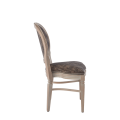 Chandelle Chair in Ivory with Taupe Snake Skin Seat Pad