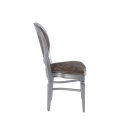 Chandelle Chair in Silver with Taupe Snake Skin Seat Pad