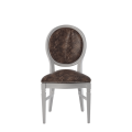 Chandelle Chair in White with Taupe Snake Skin Seat Pad