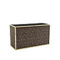 Unico DJ Booth - Gold Frame - Taupe Snake Skin Upholstered Panels