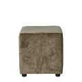 Rochelle Square Ottoman in Taupe Velvet