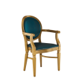 Chandelle Armchair in Gold with Teal Seat Pad