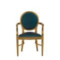 Chandelle Armchair in Gold with Teal Seat Pad