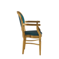 Chandelle Armchair in Gold with Teal Seat Pad