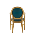 Chandelle Armchair in Gold with Teal Seat Pad