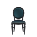 Chandelle Chair in Black with Teal Seat Pad