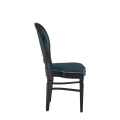 Chandelle Chair in Black with Teal Seat Pad