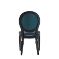 Chandelle Chair in Black with Teal Seat Pad