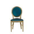 Chandelle Chair in Gold with Teal Seat Pad
