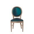 Chandelle Chair Ivory with Teal Seat Pad