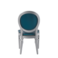 Chandelle Chair in Silver with Teal Seat Pad