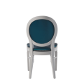 Chandelle Chair in White with Teal Seat Pad
