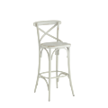 Coco Bar Stool in White with Vanilla Seat Pad