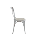 Coco Chair in White with Vanilla Seat Pad