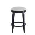 Beli Bar Stool Black with White Seat Pad