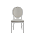 Chandelle Chair in White with Anastasia Collection in Silver