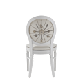 Chandelle Chair in White with Anastasia Collection in Silver