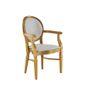 Chandelle Armchair in Gold with White Seat Pad