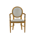 Chandelle Armchair in Gold with White Seat Pad