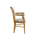 Chandelle Armchair in Gold with White Seat Pad