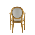 Chandelle Armchair in Gold with White Seat Pad