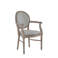 Chandelle Armchair in Ivory with White Seat Pad
